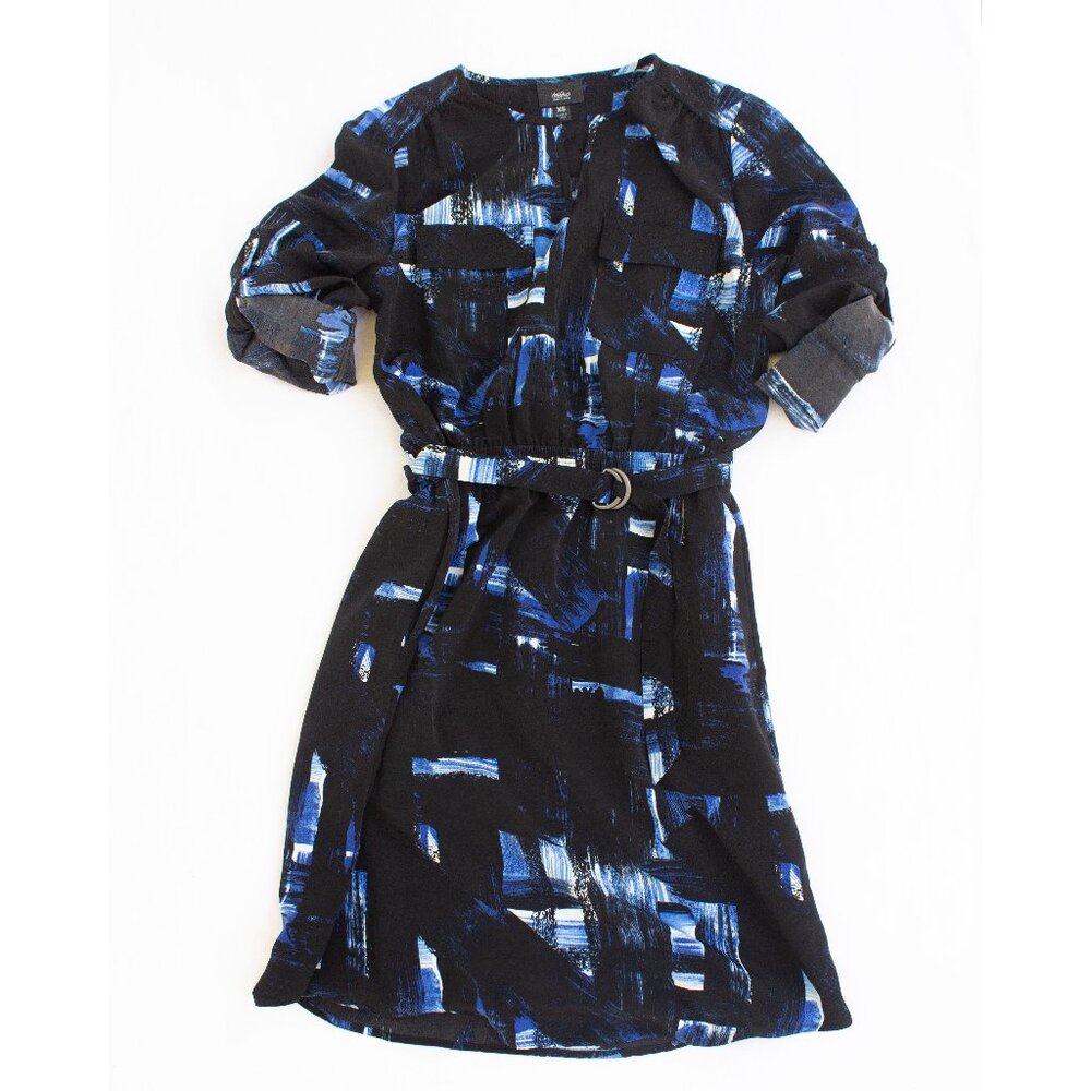Mossimo Convertible Sleeve Shirt Dress - Black and Blue